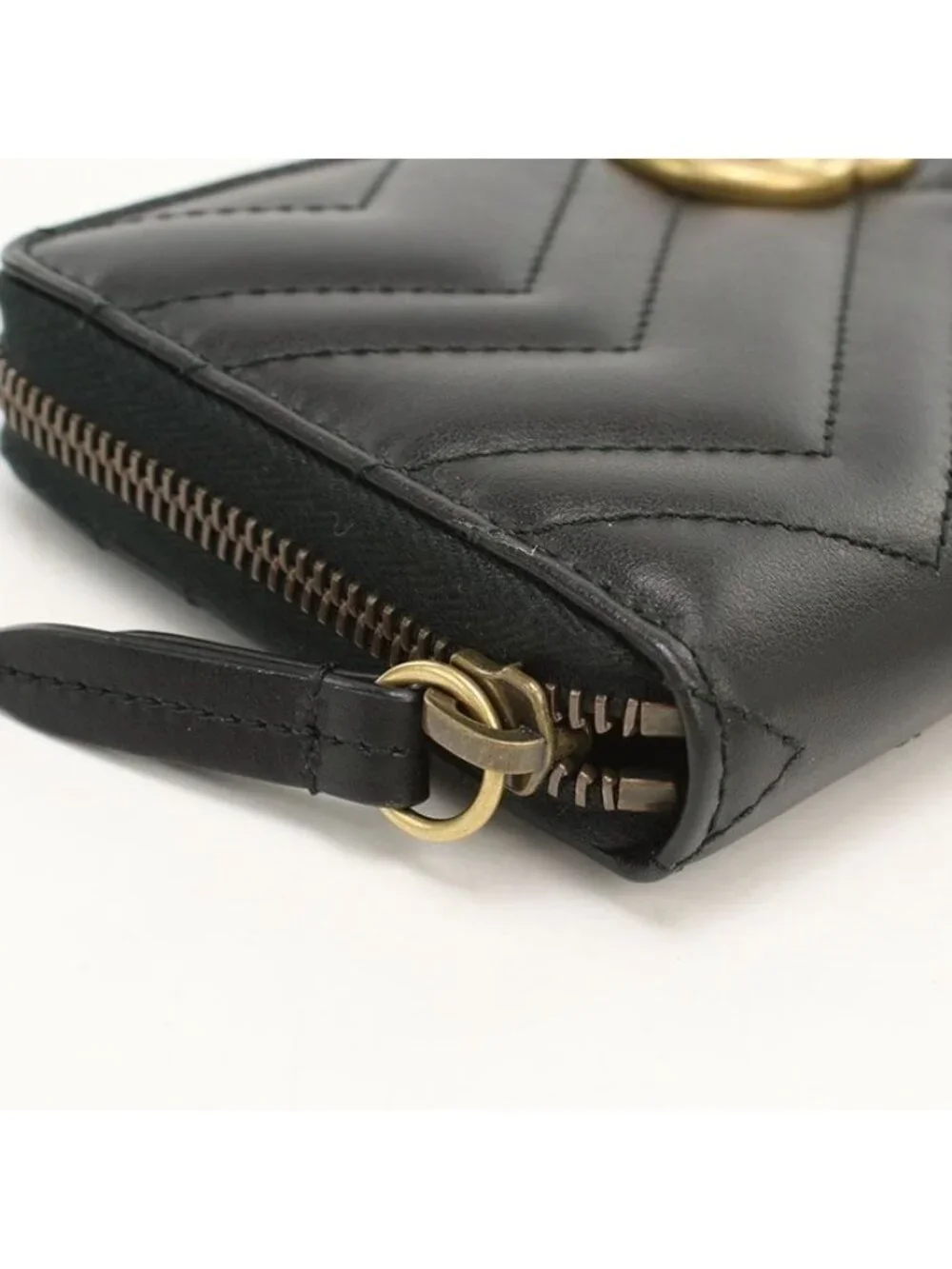 Gucci Double Wallet Zip Around Leather
